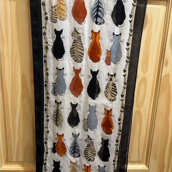Colorful Cat Pattern Scarf - Picture 2 of 2
